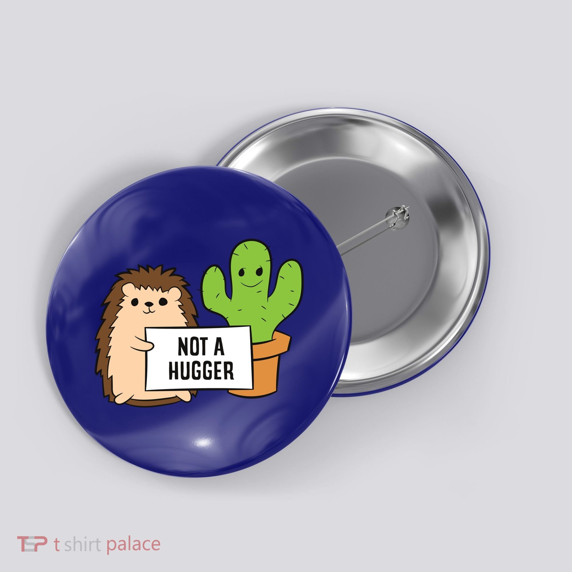 Hedgehog Not A Hugger Cactus Hedgehog Great Gift Button