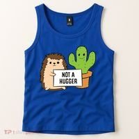 Hedgehog Not A Hugger Cactus Hedgehog Great Gift Tank Top thumb 2