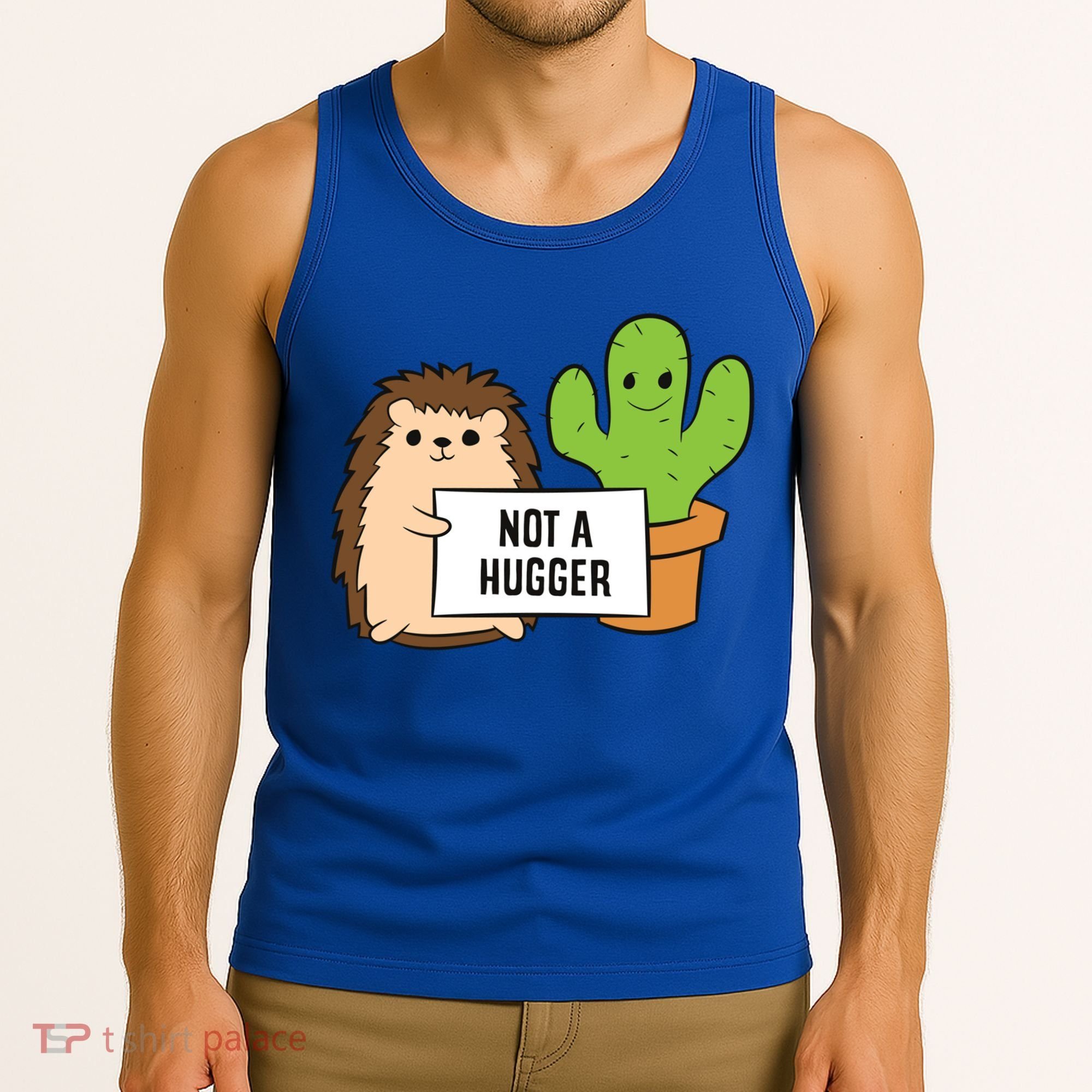 Hedgehog Not A Hugger Cactus Hedgehog Great Gift Tank Top