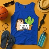 Hedgehog Not A Hugger Cactus Hedgehog Great Gift Tank Top thumb 4