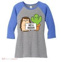 Hedgehog Not A Hugger Cactus Hedgehog Great Gift Women's Tri-Blend 3/4-Sleeve Raglan Shirt thumb 0