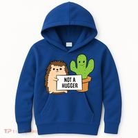 Hedgehog Not A Hugger Cactus Hedgehog Great Gift Kids Hoodie thumb 0