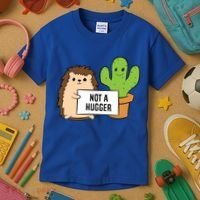 Hedgehog Not A Hugger Cactus Hedgehog Great Gift Kids T-Shirt thumb 3