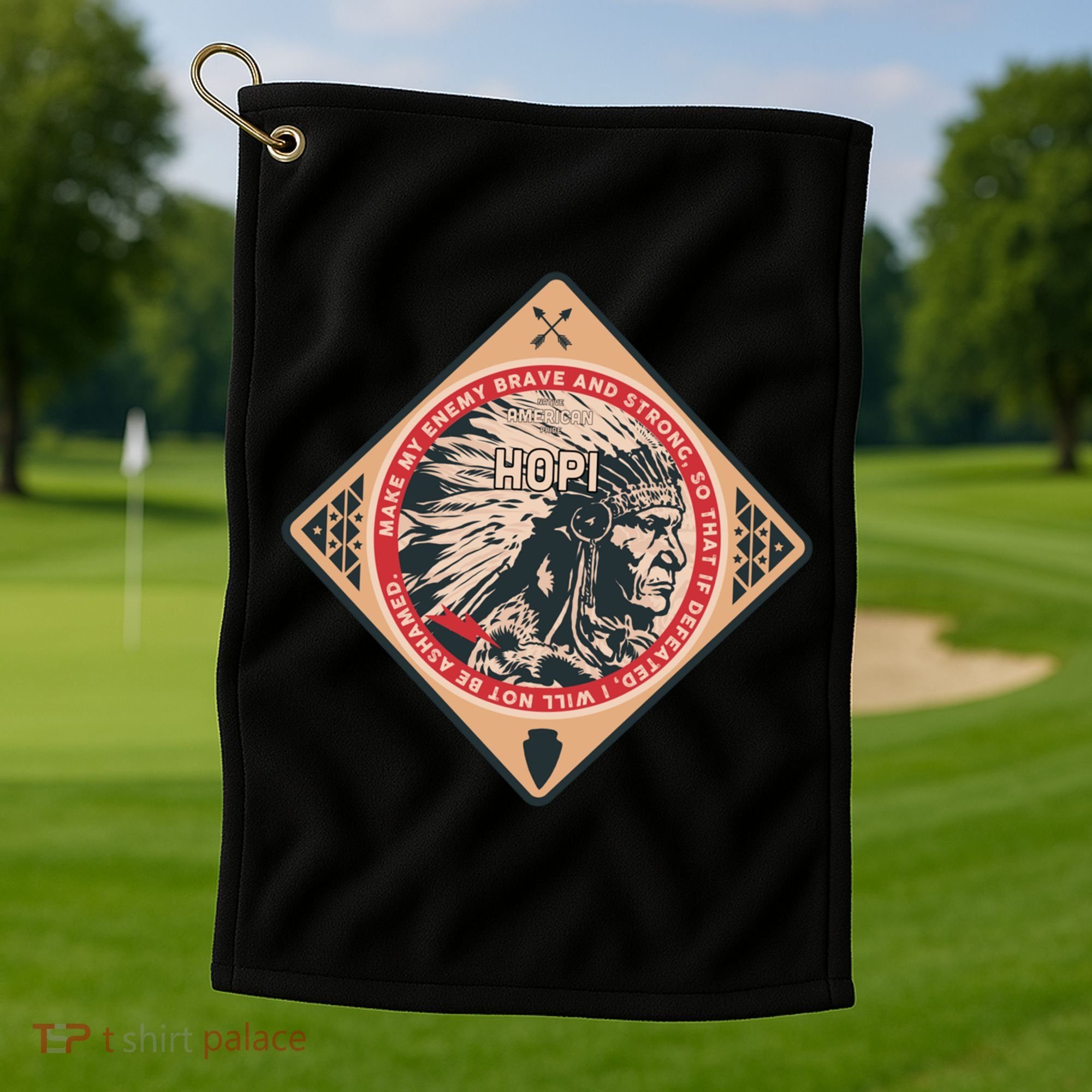 Hopi Native American Indian Brave Strong Enemy Meaningful Gift Golf Towel