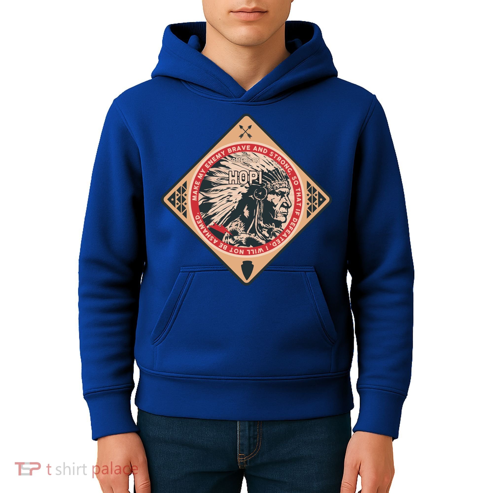 Hopi Native American Indian Brave Strong Enemy Meaningful Gift Kids Hoodie
