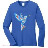Hummingbird Native American Indian Pacific Northwest Tribal Gift Women's Long Sleeve Shirt thumb 0