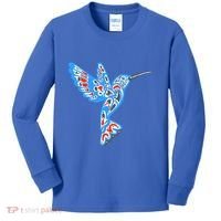 Hummingbird Native American Indian Pacific Northwest Tribal Gift Kids Long Sleeve Shirt thumb 0