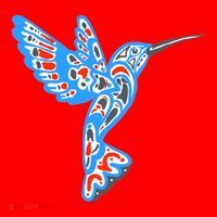 Hummingbird Native American Indian Pacific Northwest Tribal Gift Santa Hat thumb 1