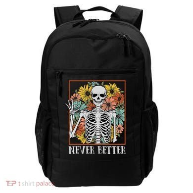 Halloween Never Better Skeleton Floral Skull Backpack