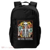 Halloween Never Better Skeleton Floral Skull Backpack thumb 0