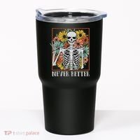 Halloween Never Better Skeleton Floral Skull Tumbler thumb 0