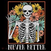 Halloween Never Better Skeleton Floral Skull Toddler Hoodie thumb 2
