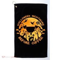 Halloween Nightmare Before Coffee Gift Golf Towel thumb 0