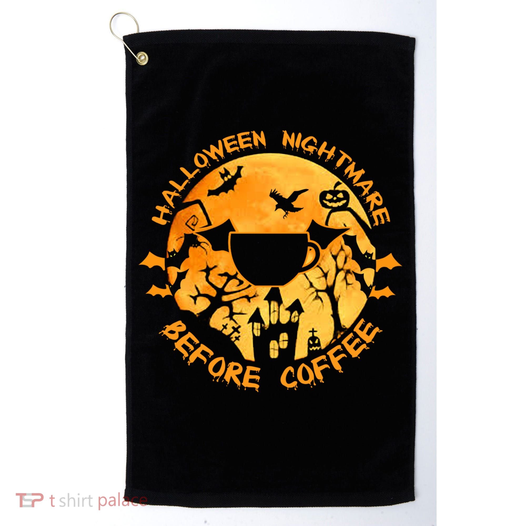 Halloween Nightmare Before Coffee Gift Golf Towel
