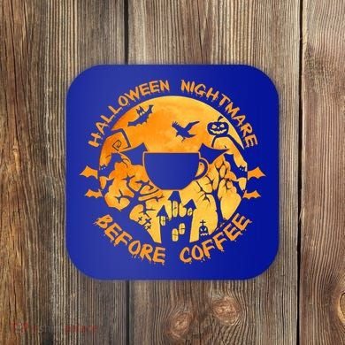 Halloween Nightmare Before Coffee Gift Coaster