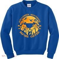 Halloween Nightmare Before Coffee Gift Kids Sweatshirt thumb 0
