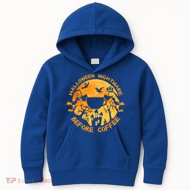 Halloween Nightmare Before Coffee Gift Kids Hoodie