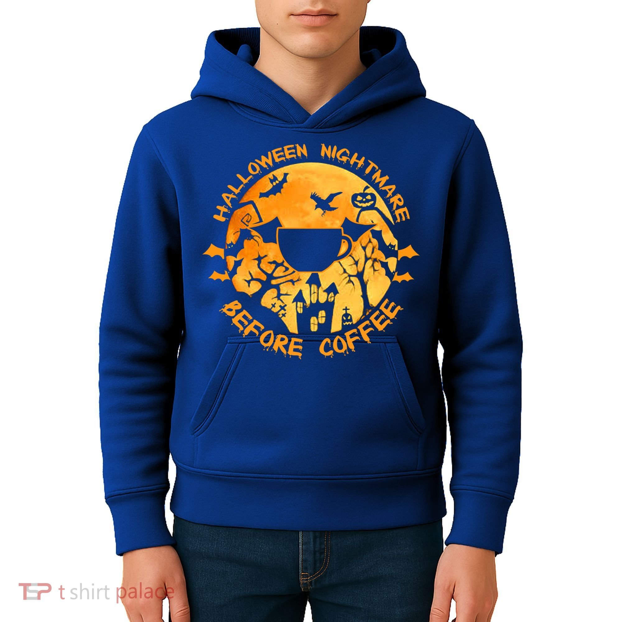 Halloween Nightmare Before Coffee Gift Kids Hoodie