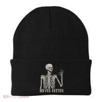Halloween Never Better Skeleton Funny Skull Beanie thumb 0