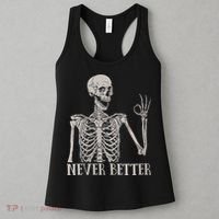 Halloween Never Better Skeleton Funny Skull Women's Tank Top thumb 3