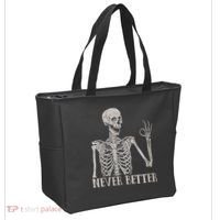 Halloween Never Better Skeleton Funny Skull Tote Bag thumb 2
