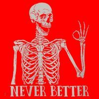 Halloween Never Better Skeleton Funny Skull Santa Hat thumb 1