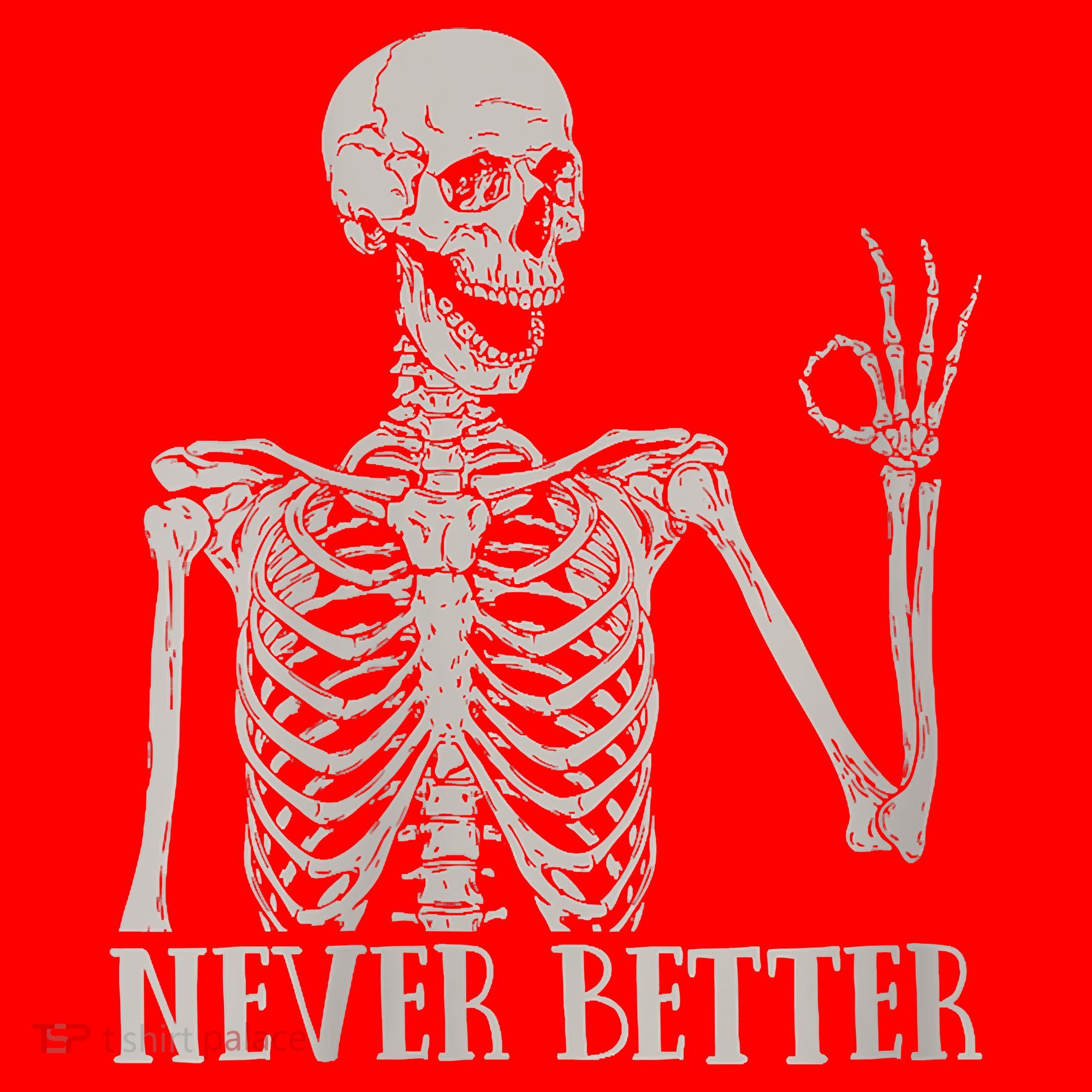 Halloween Never Better Skeleton Funny Skull Santa Hat