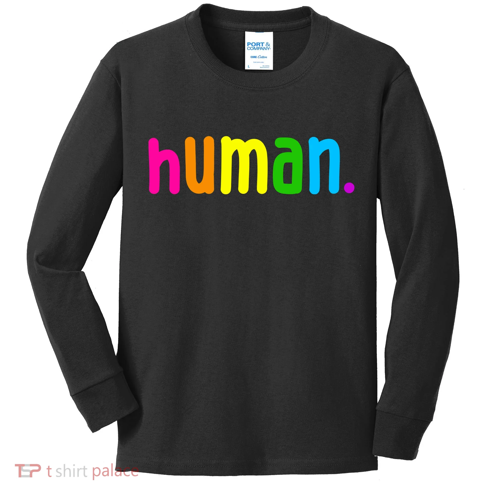 Human Neon Colorful Kids Long Sleeve Shirt