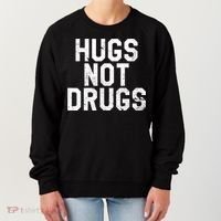 Hugs Not Drugs Distressed Jumbo Print Graphic Women's Sweatshirt thumb 0