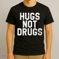 Hugs Not Drugs Distressed Jumbo Print Graphic T-Shirt thumb 3