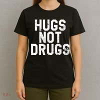 Hugs Not Drugs Distressed Jumbo Print Graphic T-Shirt thumb 4