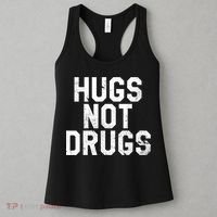 Hugs Not Drugs Distressed Jumbo Print Graphic Women's Tank Top thumb 3