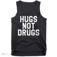 Hugs Not Drugs Distressed Jumbo Print Graphic Tank Top thumb 0