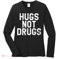 Hugs Not Drugs Distressed Jumbo Print Graphic Women's Long Sleeve Shirt thumb 0