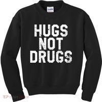 Hugs Not Drugs Distressed Jumbo Print Graphic Kids Sweatshirt thumb 0