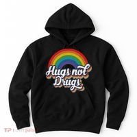 Hugs Not Drugs Rainbow Hoodie thumb 0