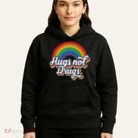 Hugs Not Drugs Rainbow Hoodie thumb 5