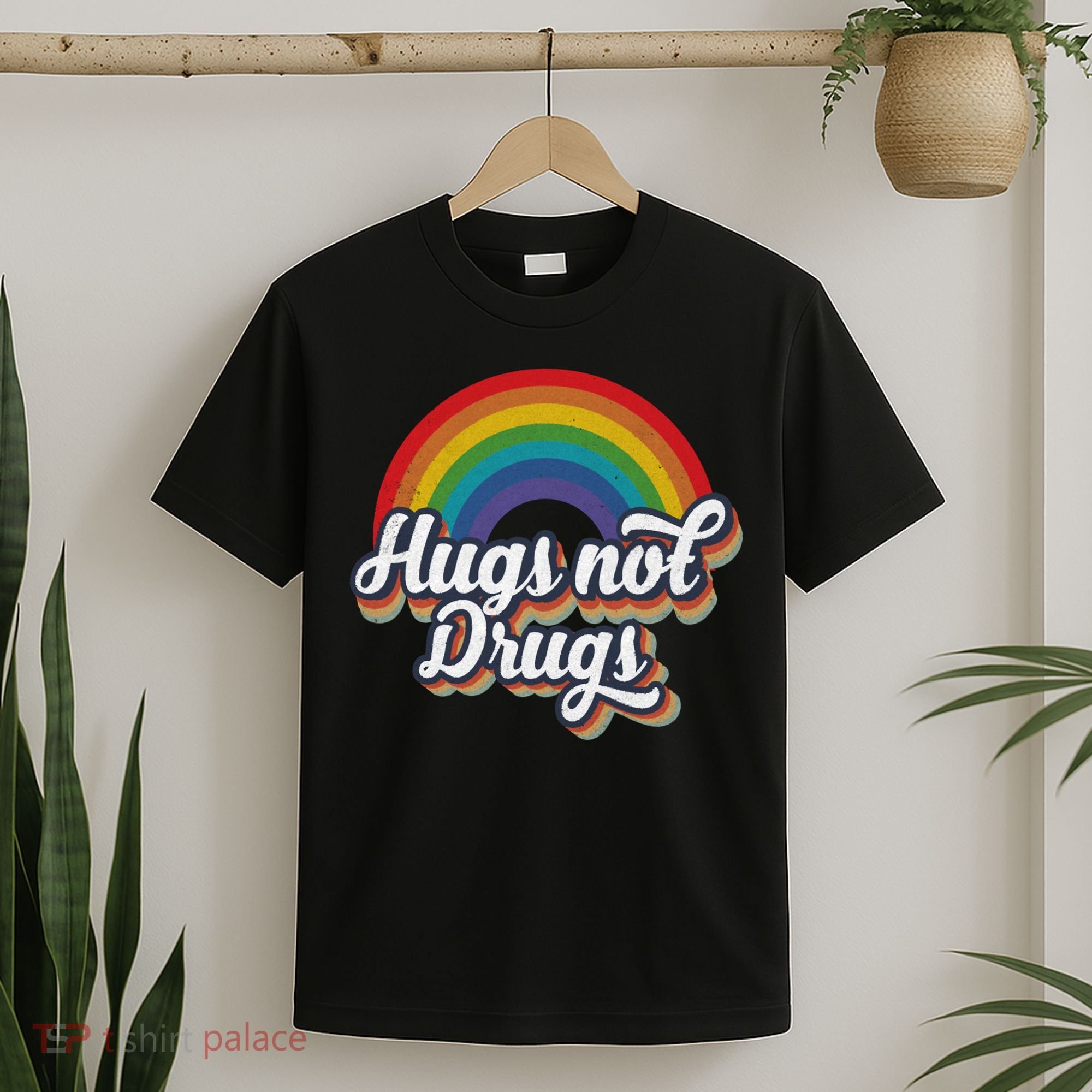 Hugs Not Drugs Rainbow T-Shirt