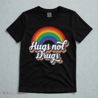 Hugs Not Drugs Rainbow T-Shirt thumb 5