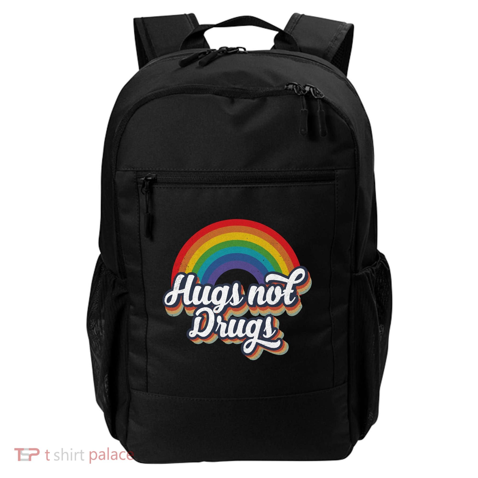 Hugs Not Drugs Rainbow Backpack