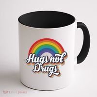 Hugs Not Drugs Rainbow Coffee Mug thumb 1