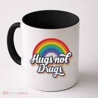 Hugs Not Drugs Rainbow Coffee Mug thumb 0