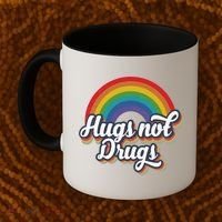 Hugs Not Drugs Rainbow Coffee Mug thumb 2