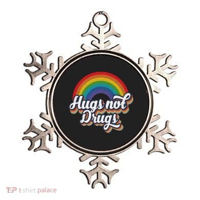 Hugs Not Drugs Rainbow Ornament