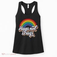 Hugs Not Drugs Rainbow Women's Tank Top thumb 0
