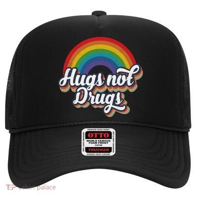 Hugs Not Drugs Rainbow Hat