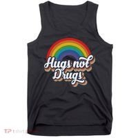 Hugs Not Drugs Rainbow Tank Top thumb 0