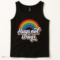 Hugs Not Drugs Rainbow Tank Top thumb 2