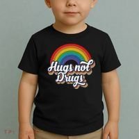 Hugs Not Drugs Rainbow Toddler T-Shirt thumb 2
