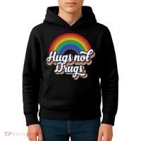 Hugs Not Drugs Rainbow Kids Hoodie thumb 4